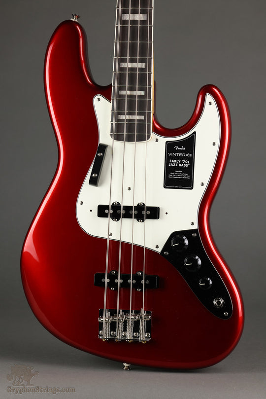 Fender Vintera® III Early '70s Jazz Bass®, Rosewood Fingerboard, Candy Apple Red - New